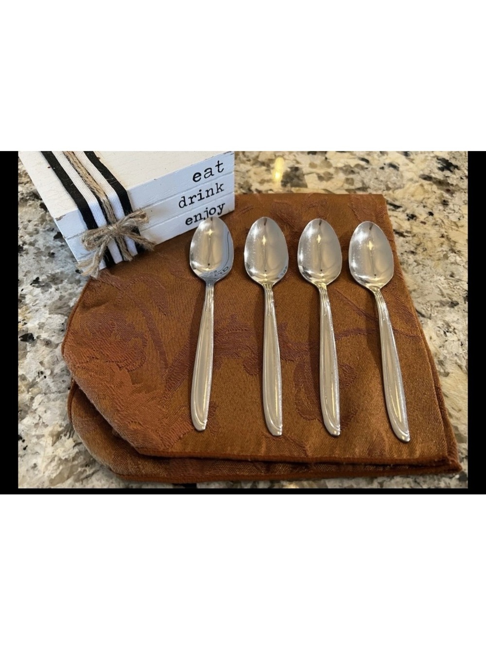 Lot of 5 Oneida Stainless Steel Teaspoons silverware Dishwasher Safe